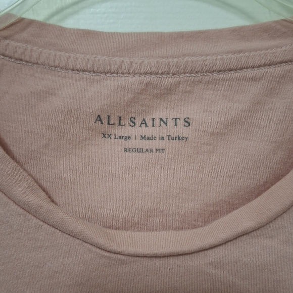 Men's All Saints Medium Pink Regular Fit Crewneck T-Shirt Size XXL - Picture 5 of 8